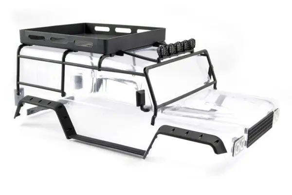 FTX Kanyon Clear Body W/Roll Cage, Spotlights & Tray