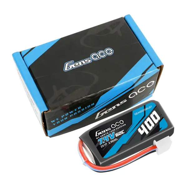 Gensace Mini Battery Lipo 2s 7.4v-400-60c (Jst) 41x20x13mm 20g