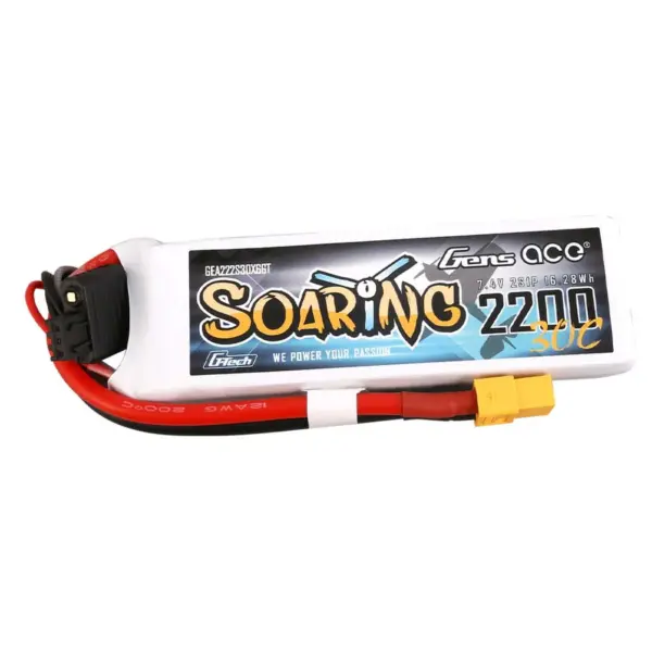 Gensace Soaring Lipo 2s 7.4v-2200-30c (Xt60) 104x34.5x14.5mm 122g Gt