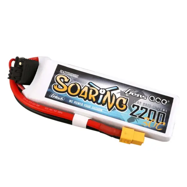 Gensace Soaring Lipo 2s 7.4v-2200-30c (Xt60) 104x34.5x14.5mm 122g Gt