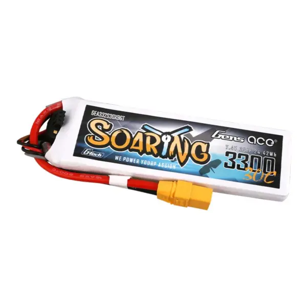 Gensace Soaring Lipo 2s 7.4v-3300-30c (Xt90) 132.5x42x13.5mm 183g Gt