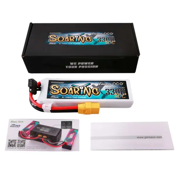 Gensace Soaring Lipo 3s 11.1v-3300-30c(xt90) 131x42.5x19.5mm 252g Gt