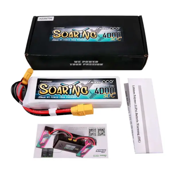 Gensace Soaring Lipo 3s 11.1v-4000-30c(xt90) 136x42.5x22.5mm 290g Gt