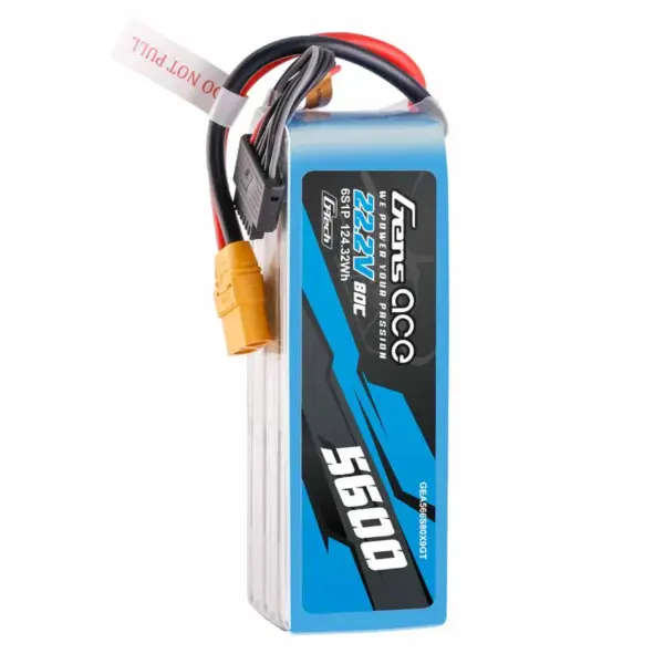 Gensace LiPo 6S 22.2V-5600-80C (XT90) 149x50.5x52mm 865g GT