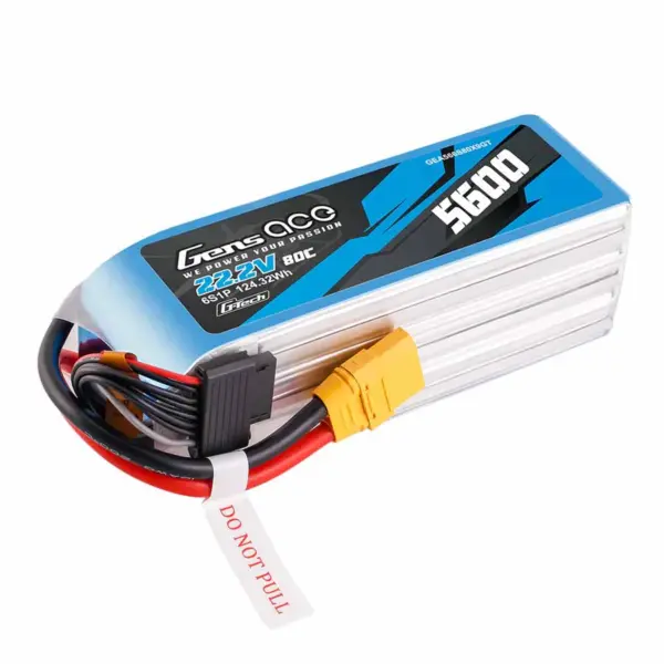Gensace LiPo 6S 22.2V-5600-80C (XT90) 149x50.5x52mm 865g GT