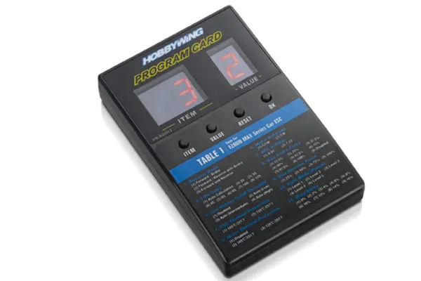 Hobbywing Led Program Card - General