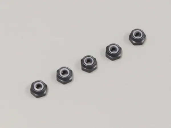 Alu Nylon Lock Nuts Gunmetal m2.6x3.0mm (5) Kyosho