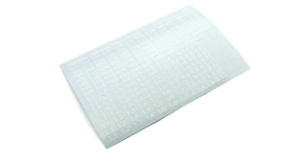 Planche Autocollant Viscosite Amortisseurs Kyosho (Blanc)