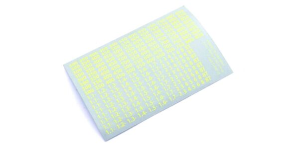 Planche Autocollant Viscosite Amortisseurs Kyosho (Jaune)