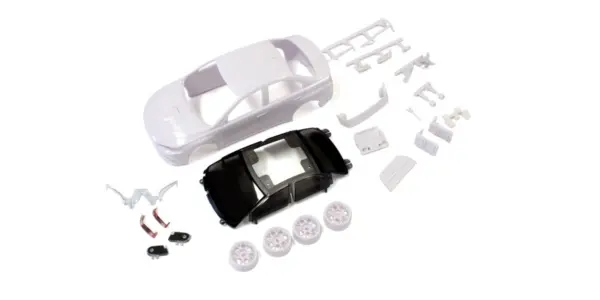 Bodyshell Mitsubishi Lancer Evo-X Mini-Z + 4WD Rims (White Body)