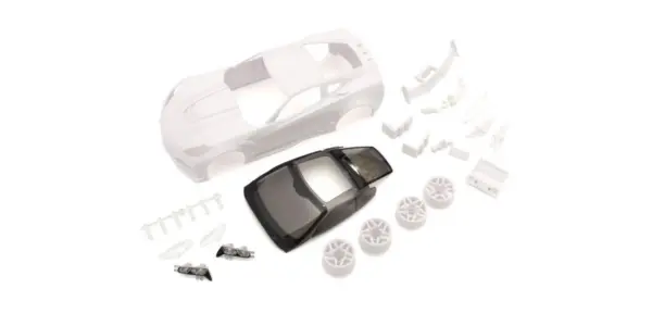 Bodyshell Chevrolet Corvette Zr1 Mini-Z + 2wd Rims (White Body)