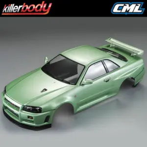 Killerbody Nissan Skyline R34 195mm Finished Body-Green