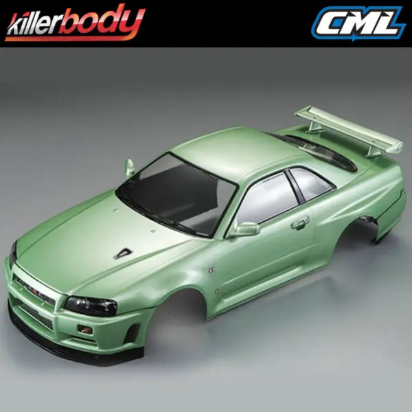 Killerbody Nissan Skyline R34 195mm Finished Body-Green