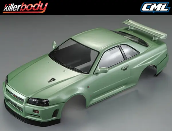 Killerbody Nissan Skyline R34 195mm Finished Body-Green