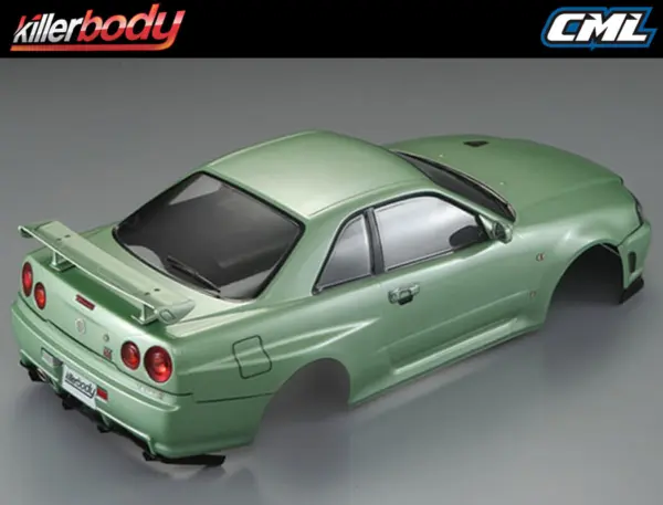 Killerbody Nissan Skyline R34 195mm Finished Body-Green
