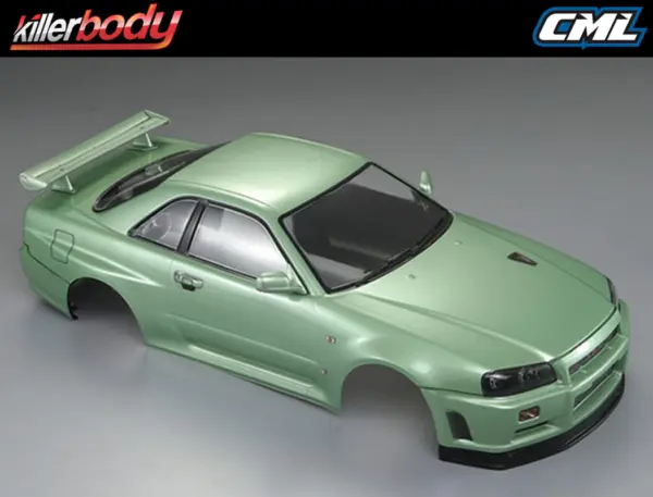 Killerbody Nissan Skyline R34 195mm Finished Body-Green