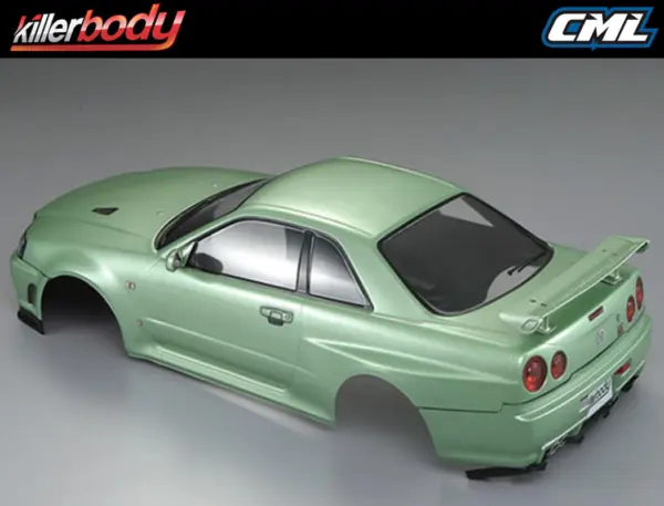 Killerbody Nissan Skyline R34 195mm Finished Body-Green