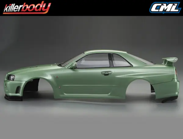 Killerbody Nissan Skyline R34 195mm Finished Body-Green