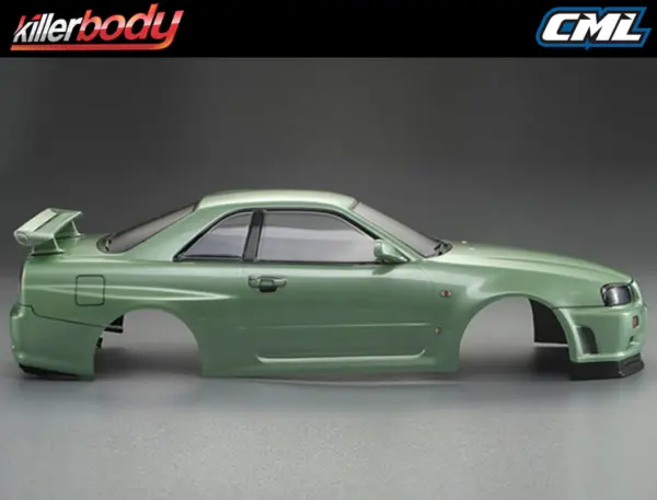 Killerbody Nissan Skyline R34 195mm Finished Body-Green
