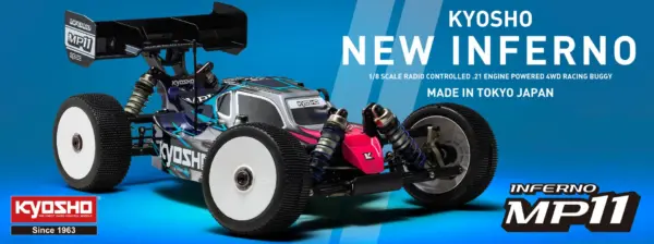 Kyosho Inferno MP11 1:8 4WD RC Nitro Buggy Kit - Bundle wheels, engine & servo package