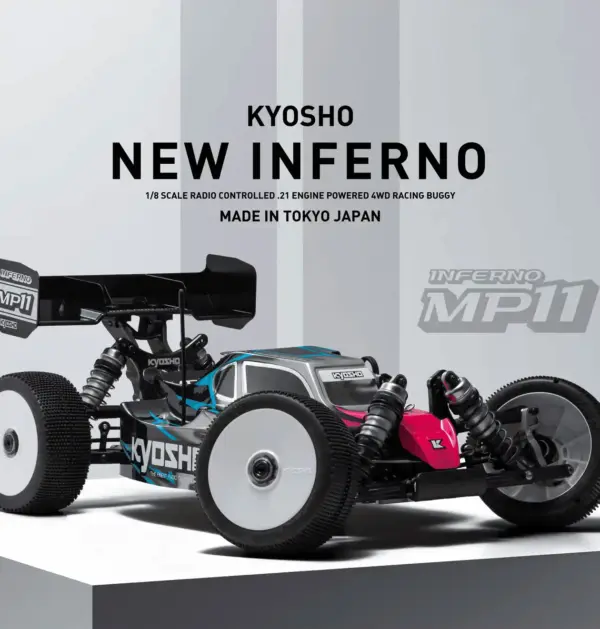 Kyosho Inferno MP11 1:8 4WD RC Nitro Buggy Kit - Bundle wheels, engine & servo package