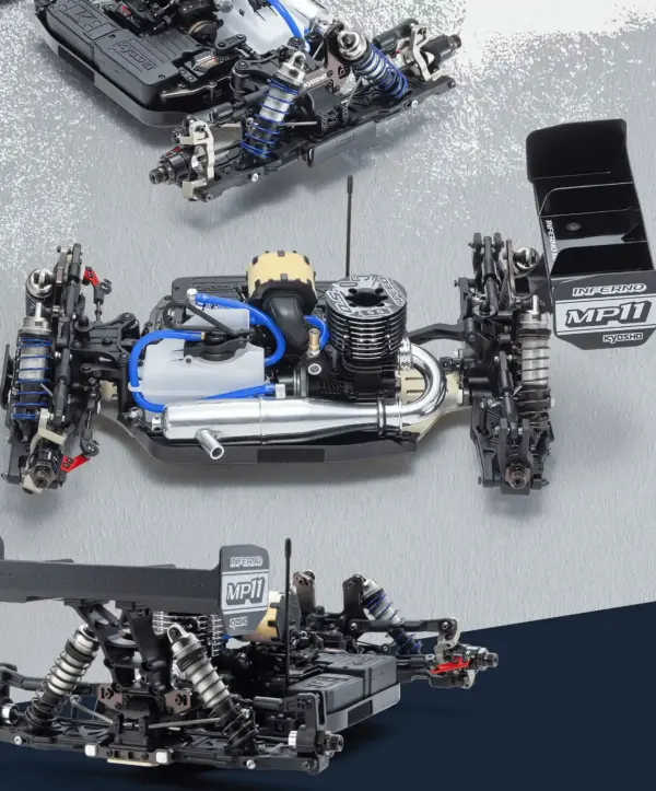 Kyosho Inferno MP11 1:8 4WD RC Nitro Buggy Kit - Bundle wheels, engine & servo package