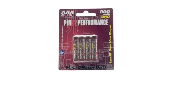 Pink Performance Batteries R3-Aaa Ni-Mh 800mah (4) Uho