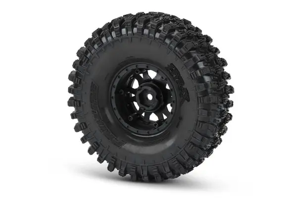 Proline Hyrax 1.9" Predator on Impulse BLK/Silv B/Lock Wheels
