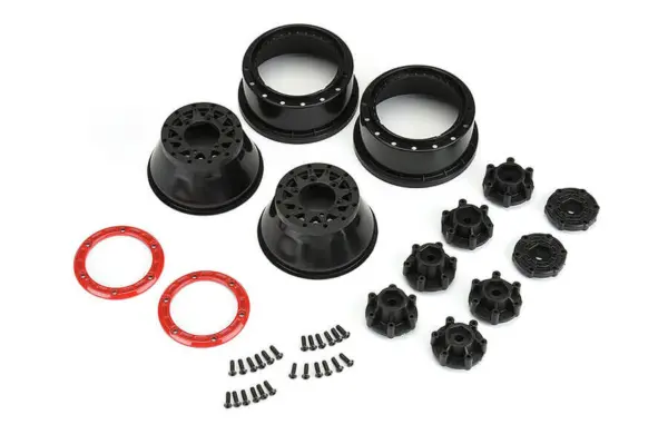 Proline Raid 2.2/3.0" Red/Black Bead-Loc 6x30 Hex Sc Wheels