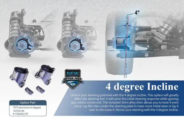 Sparko F8 Aluminium Steering Block 4 Degrés (2)