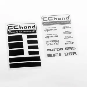 Rc4wd Metal Logo Decal Sheet for 1985 Toyota 4runner Hard Body