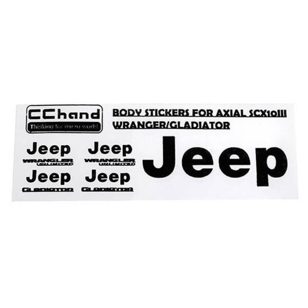 Rc4wd Metal Logo Decal Sheet for Axial 1/10 Scx10 Iii Jeep (Gladiator/Wrangler) (Black)