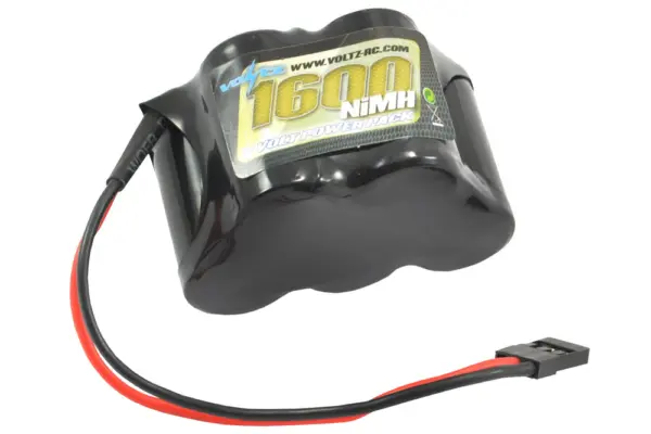Voltz 1600mah 6.0v Nimh Rx Hump Battery W/ Jr Plug