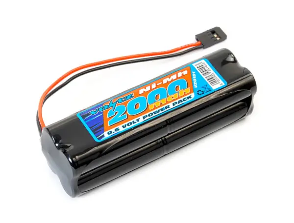 Voltz Tx 9.6v 2000mah Nimh Square Battery Pack W/Futaba Connector