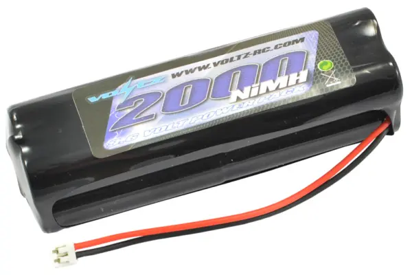 Voltz Tx 9.6v 2000mah Nimh Flat Battery Pack Jr/Spectrum and Pulse Stick