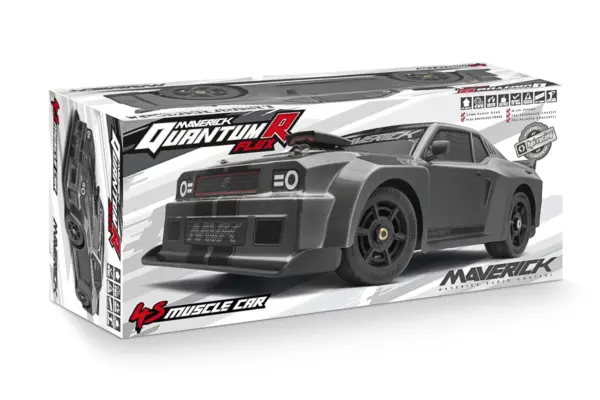 Maverick Rc Quantumr Flux 4s 1/8 4wd Muscle Car - Grey