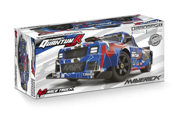 Maverick Rc Quantumr Flux 4s 1/8 4wd Race Truck - Blue/Red
