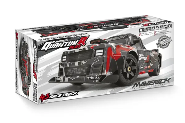 Maverick Rc Quantumr Flux 4s 1/8 4wd Race Truck - Grey/Red