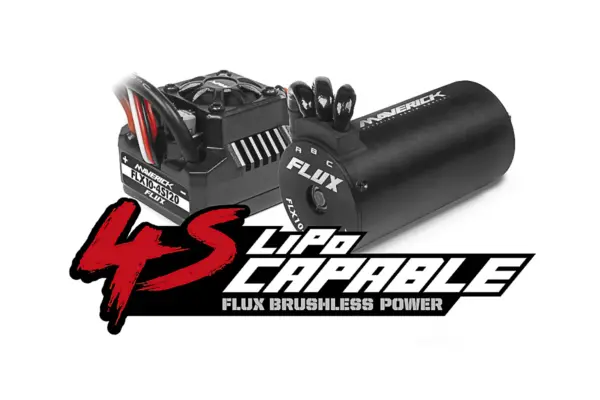 Maverick Rc Quantumr Flux 4s 1/8 4wd Muscle Car - Black/Red