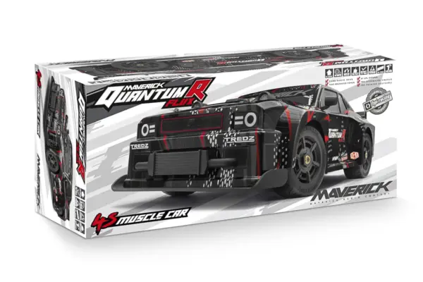 Maverick Rc Quantumr Flux 4s 1/8 4wd Muscle Car - Black/Red