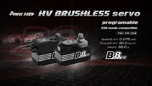 Servo Hd B8rs Brushless Low Pr Mg SSR Program (30kg/0.075s) for 1/10