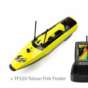 Joysway Fishing Surfer V3 bait boat in yellow with the Toslon TF520 fish finder