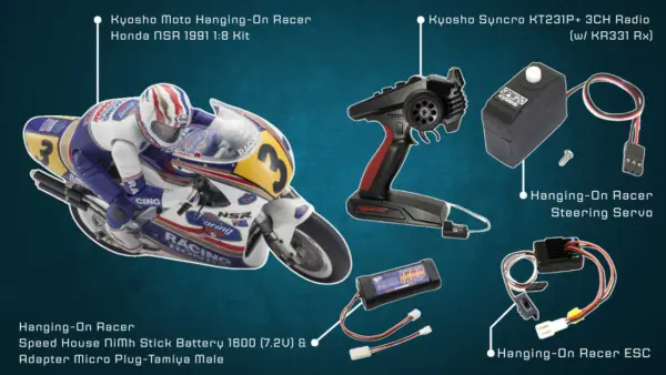 Kyosho Hor Honda Nsr500 1:8 Kit Combo Set W/Kt231p-Gpw17/18/21-71351