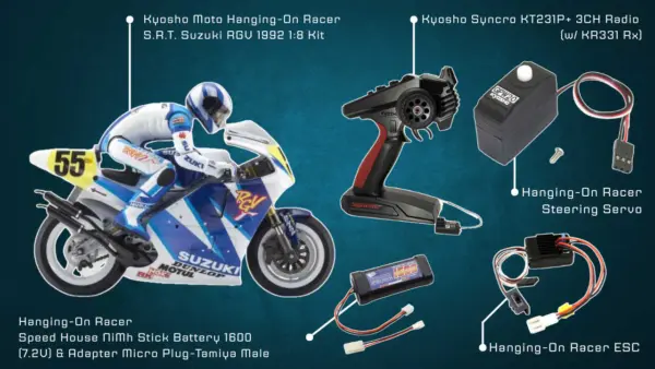 Kyosho Hor Suzuki RGV 92 1:8 Kit Combo Set W/Kt231p-Gpw17/18/21-71351