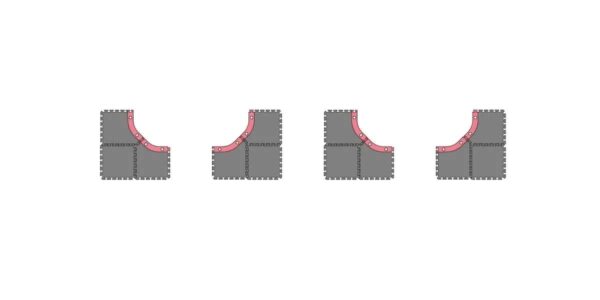 Kyosho Mini-Z Grand Prix Circuit30 Large Corner Set (12pcs)