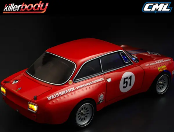 Killerbody Alfa Romeo 2000 Gtam 190mm Finished Body Red