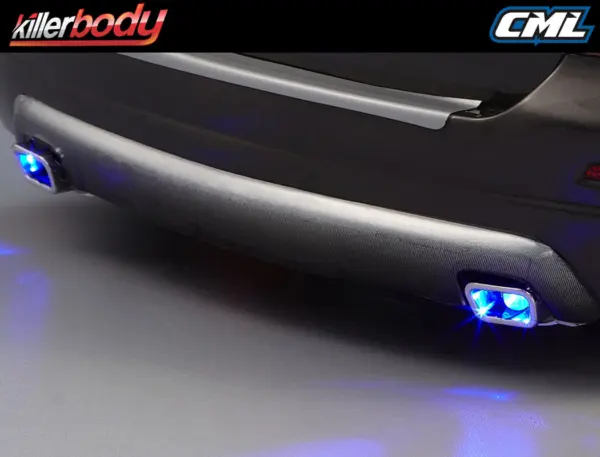 Killerbody Chrome Type B Square Exhaust Pipe W/O Led