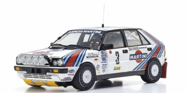 Kyosho 1:18 Lancia Delta HF 4WD Rally Monte Carlo 1988 Martini Nr.3