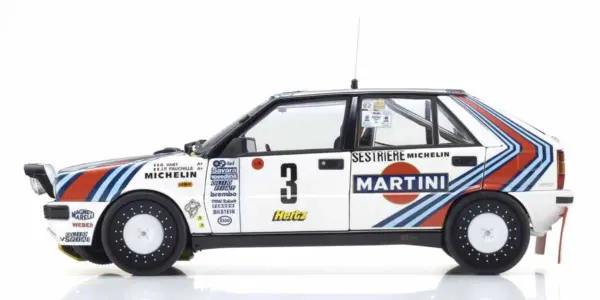 Kyosho 1:18 Lancia Delta HF 4WD Rally Monte Carlo 1988 Martini Nr.3