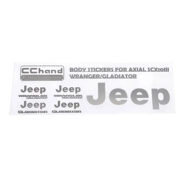 Rc4wd Metal Logo Decal Sheet for Axial 1/10 Scx10 Iii Jeep (Gladiator/Wrangler) (Silver)